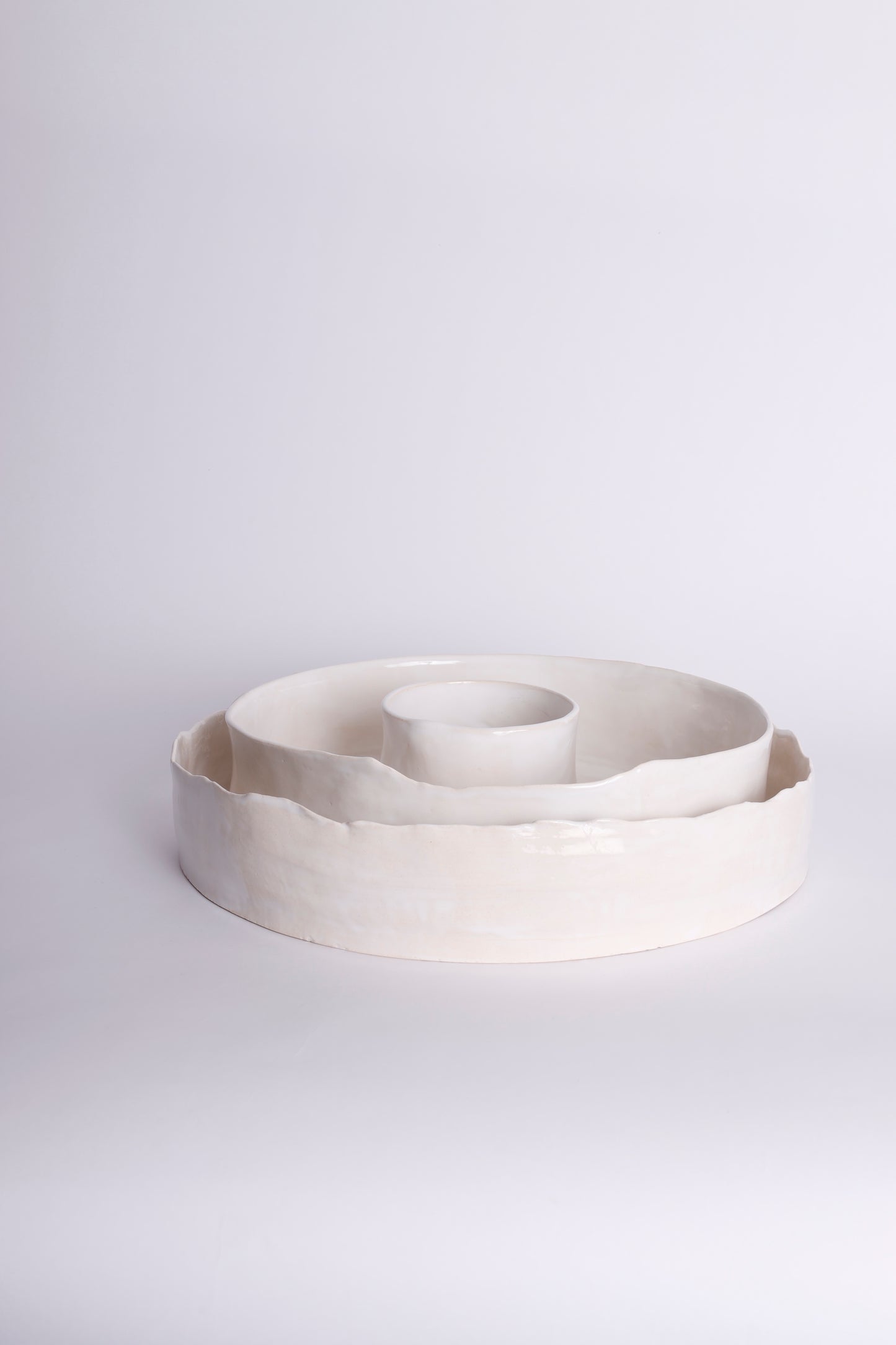 White Low Edge Set of Platters