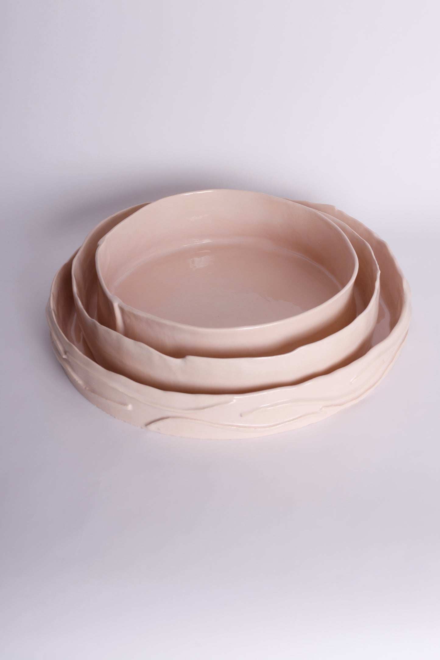 Pink Set of Platters with Rails