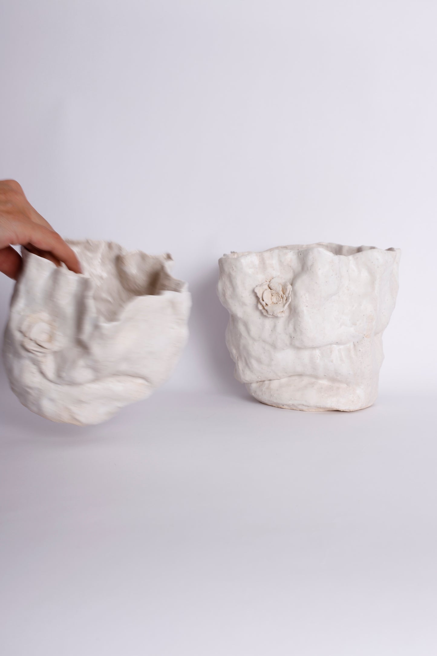Set of White Matte Vases