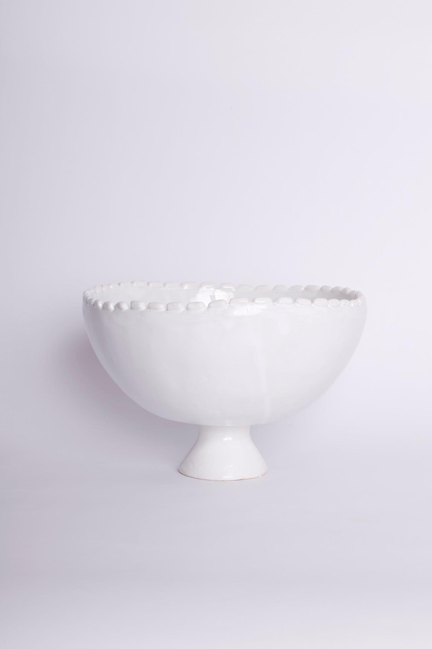 Pedestal Bowl with Stone Edge