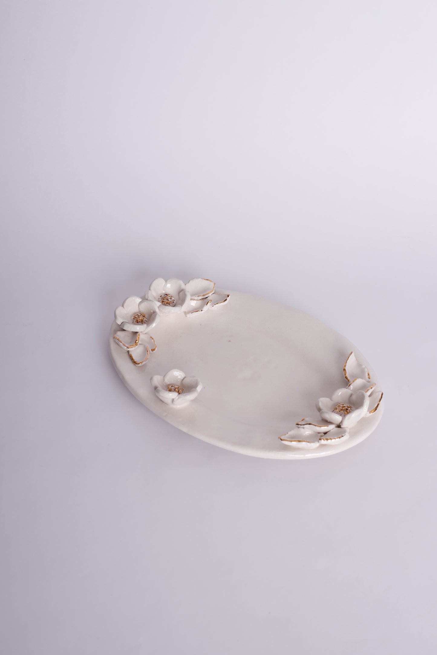 Oval Platter with Flowers