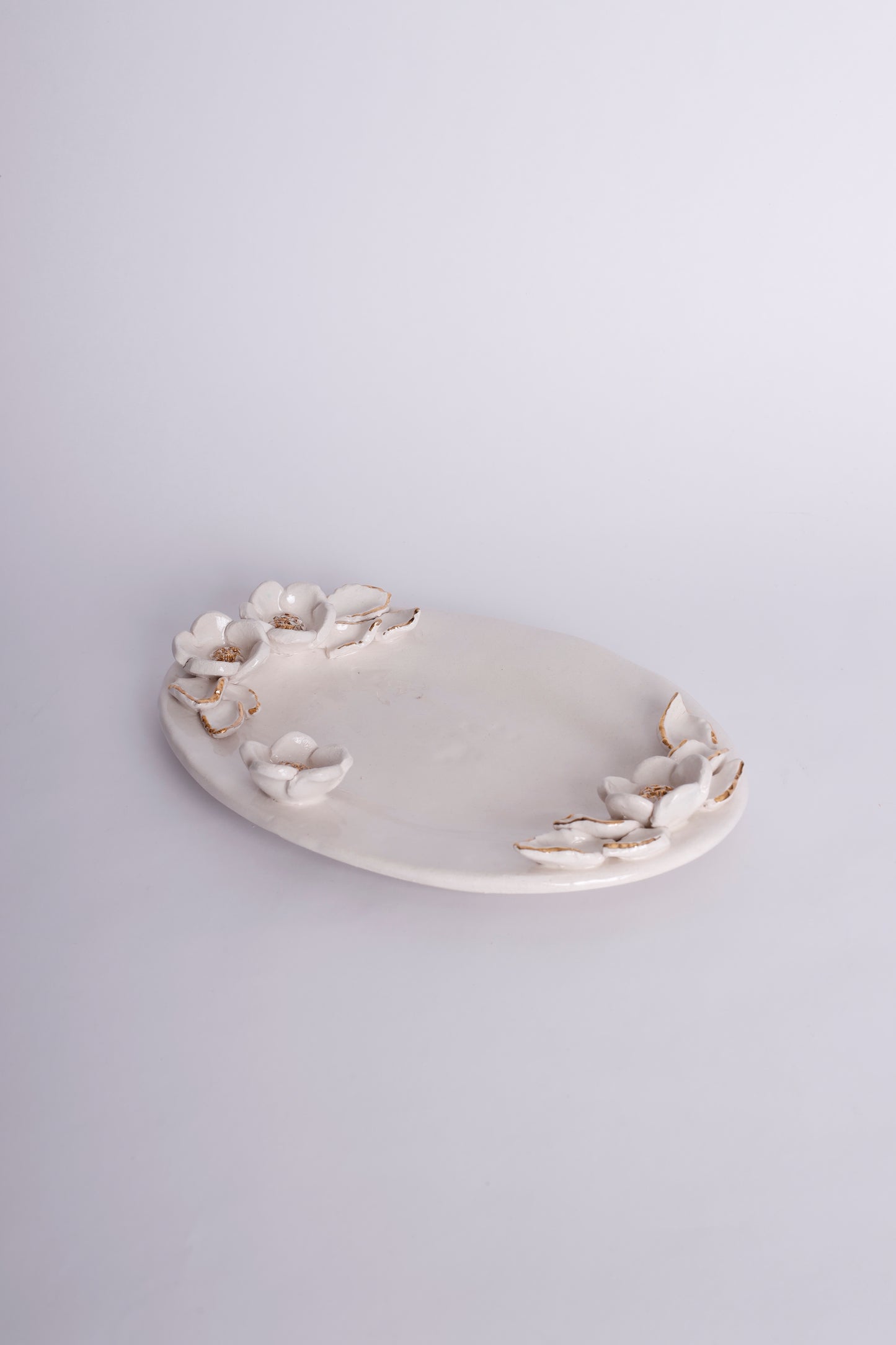 Oval Platter with Flowers