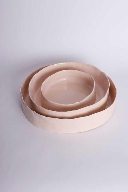 Pink Low Edge Set of Platters