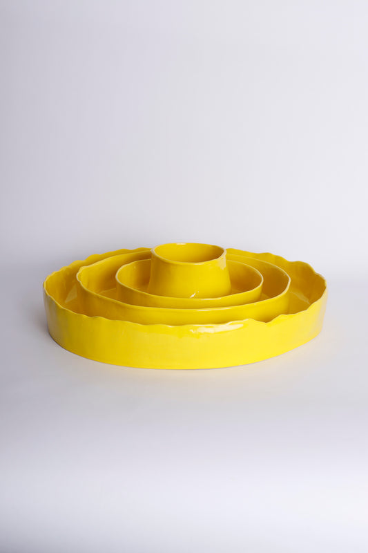 Yellow Low Edge Set of Platters