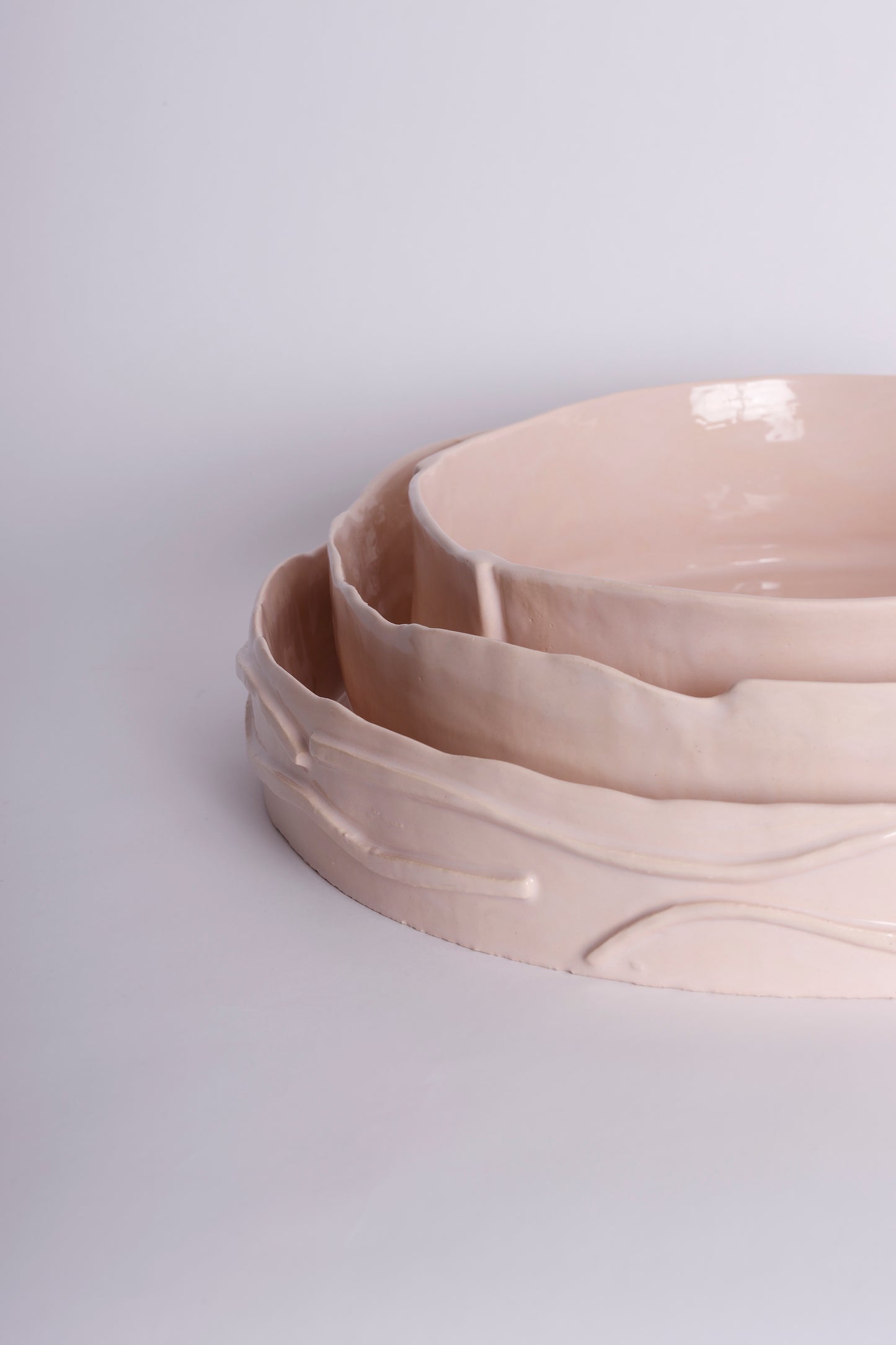 Pink Set of Platters with Rails