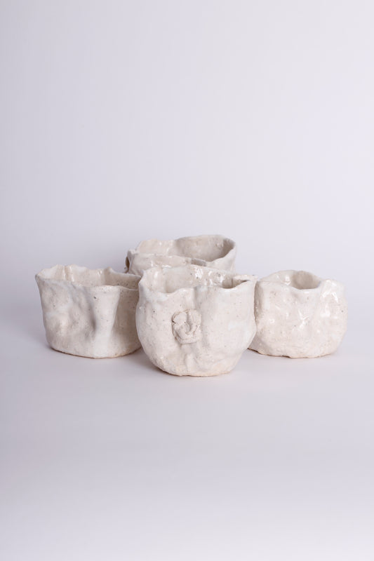 Set of White Matte Vases