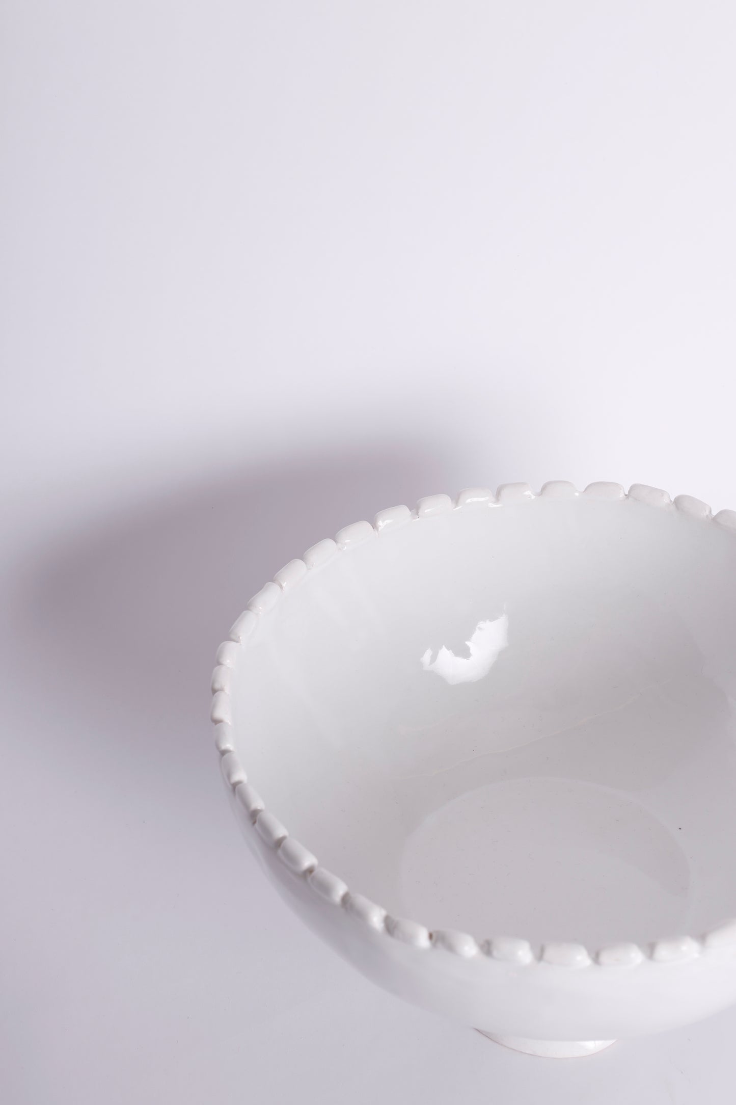 Pedestal Bowl with Stone Edge