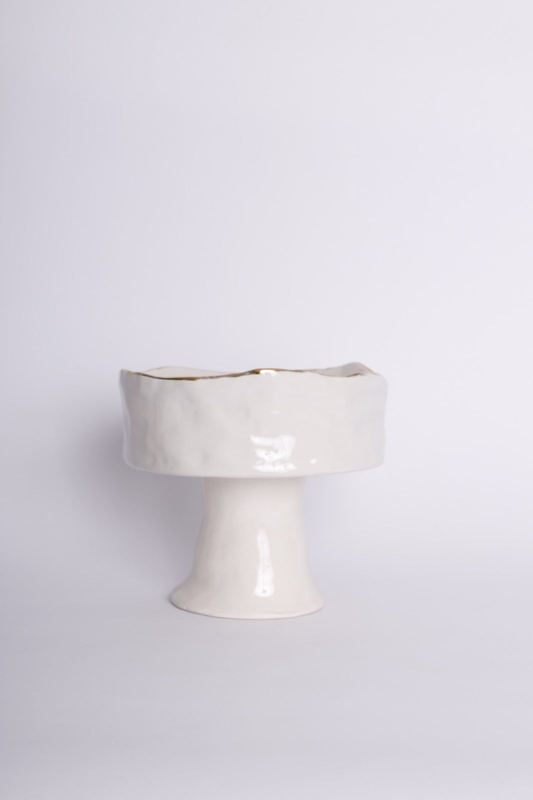 High Large Bowl with Gold Edge